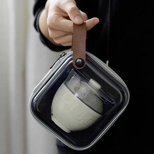 [Tea Utensils] Dehua Portable Travel Tea Set