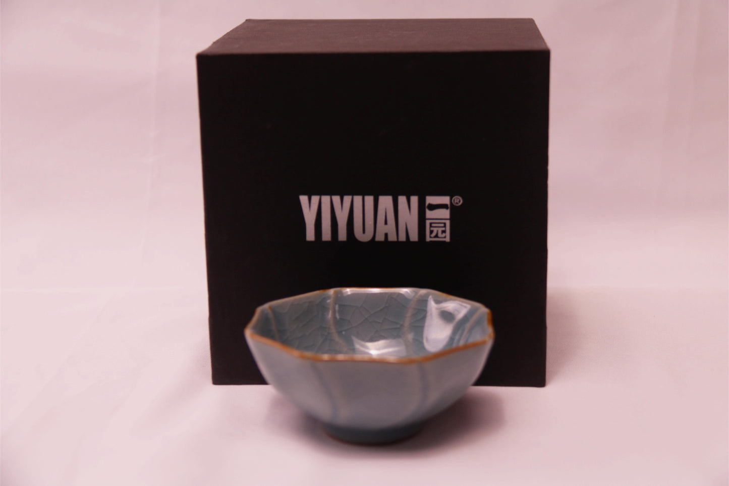 [Tea Cup] Ice Lake Blue Eight-Sided Ribbed Cup